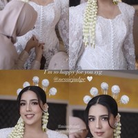 Nessie tampil cantik dengan kebaya putih dengan tatanan rambut adat Jawa namun tidak menggunakan paes. Foto: Dok. Instagram