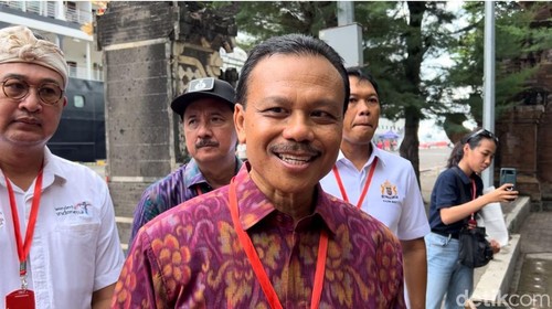 Sekda Bali Dewa Made Indra saat ditemui di Pelabuhan Benoa, Sabtu (24/2/2024). (Ni Made Lastri Karsiani Putri/detikBali)