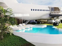Ada Bangkai Pesawat Boeing 737 ini Disulap Jadi Villa di Bali