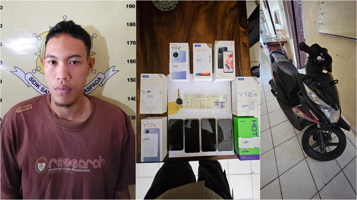 Febri dan barang bukti diamankan polisi.