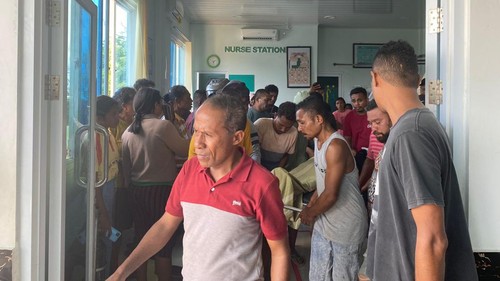 Jenazah Joni Kolianto Lawangdonu saat berada di Puskemas Alor Kecil, Kabupaten Alor, NTT. (Foto: Dok. Polres Alor)