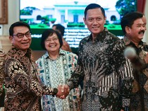 Momen AHY dan Moeldoko Salaman Sebelum Sidang Kabinet
