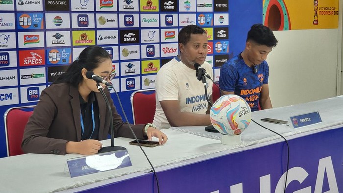 Sesi jumpa pers Persita Tangerang jelang melawan PSS Sleman, Senin (26/2/2024).