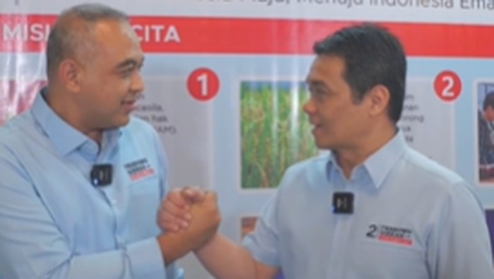 Ketua TKD Prabowo-Gibran DKI Jakarta Ahmed Zaki Iskandar dan Sekretaris TKD Prabowo-Gibran DKI Jakarta Ahmad Riza Patria.