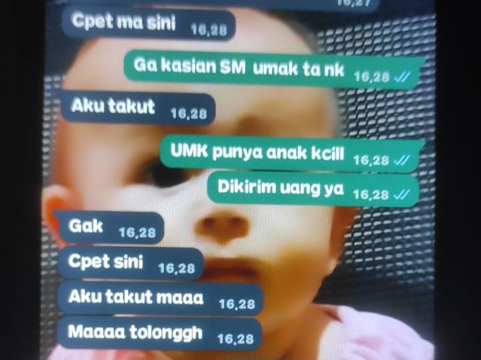 Chat WhatsApp santri yang tewas di Kediri