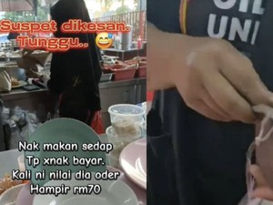 Kacau! Wanita Ini Diduga Sering Curi Nasi Bungkus di Warung