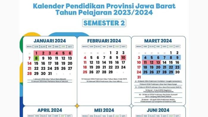 Kalender Pendidikan Jawa Barat 2024.