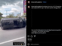 Viral Detik-detik Mobil Terguling Setelah Nyalip dari Bahu Jalan