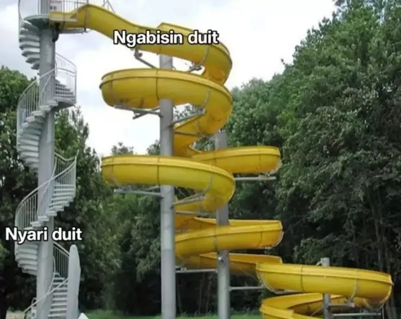 Nunggu gajian adalah kegiatan yang bikin hati dagdigdug. Sebentar lagi bisa jajan cilok lagi kok, detikers. Sabar, ya!