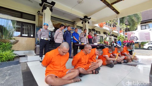 Sejumlah tersangka yang ditangkap Polres Tabanan