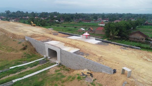 Progres konstruksi jalan tol Jogja-Bawen. Foto diunggah pada Selasa (27/2/2024).