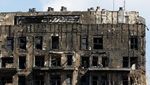 Sisa-sisa Bangunan Apartemen yang Terbakar Hebat di Valencia