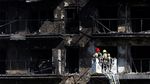 Sisa-sisa Bangunan Apartemen yang Terbakar Hebat di Valencia