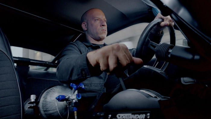 Vin Diesel Penampilan Vin Diesel di Fate and Furious.