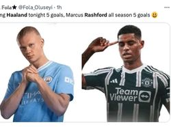 Meme Menohok 5 Gol Haaland Vs Rashford