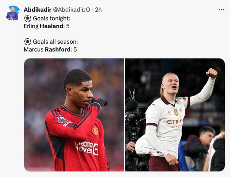 Haaland vs Rashford