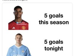 Meme Menohok 5 Gol Haaland Vs Rashford