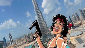 Robin berpadu dengan Burj Khalifa Foto: Robin Yayla