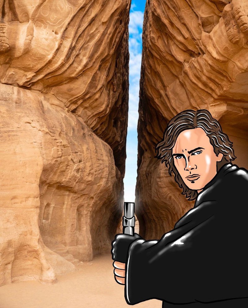 Ilustrasi di pemandangan ikonik