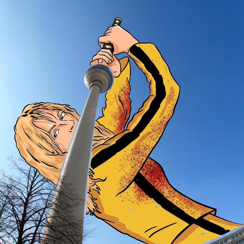 Ilustrasi di pemandangan ikonik