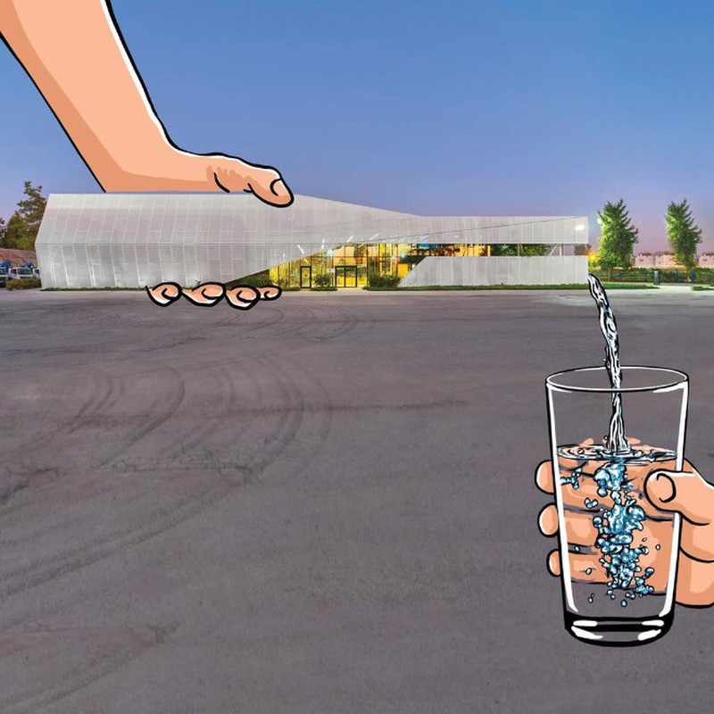 Ilustrasi di pemandangan ikonik