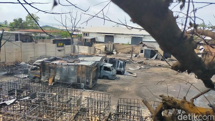 Lokasi gudang BBM yang terbakar di Bandar Lampung.