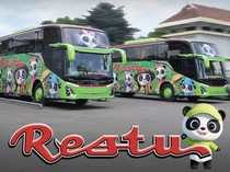 Bus Baru PO Restu Edisi Ulang Tahun, Meriah dengan Gambar Animasi Panda