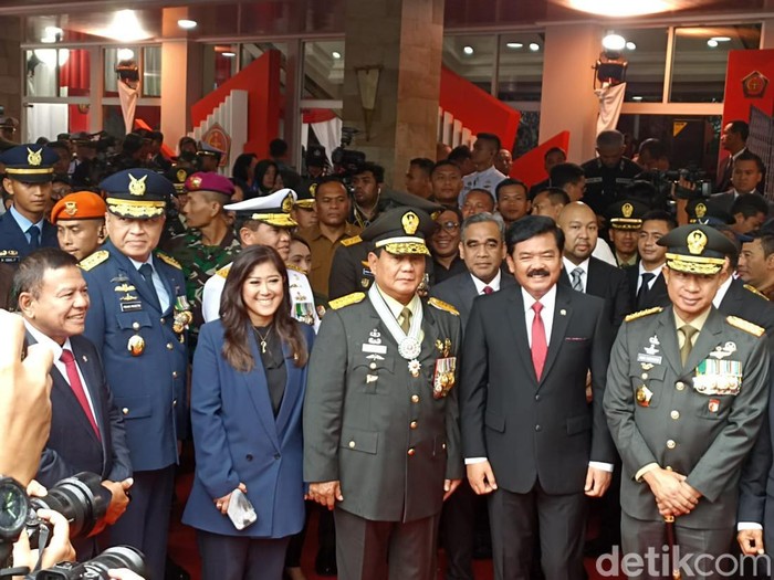 Prabowo Subianto dalam momen penganugerahan Jenderal Kehormatan TNI. (Wildan Noviansah/detikcom).
