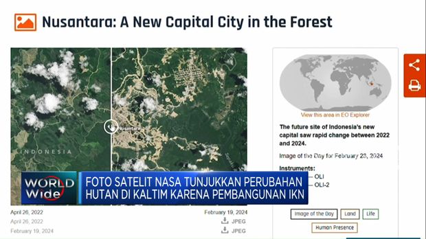 Satelit NASA Tunjukkan Perubahan Hutan Kalimantan Akibat IKN