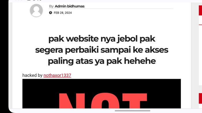 Laman Humas Polda Kepri diretas. (Screenshot)