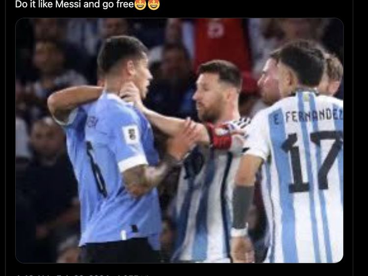 Meme Pencekik Bruno Fernandes Tak Dikartu, Messi pun Kena Senggol