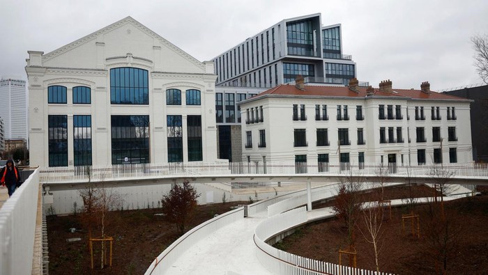 General view of accommodation buildings for athletes inside the Olympic and Paralympic Village ahead of the Paris 2024 Olympic Games in Saint-Ouen-sur-Seine near Paris, France, February 26, 2024. REUTERS/Sarah Meyssonnier