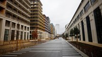 Pemandangan umum gedung akomodasi atlet di dalam Olympic and Paralympic Village menjelang Olimpiade Paris 2024 di Saint-Ouen-sur-Seine dekat Paris, Prancis, 26 Februari 2024.