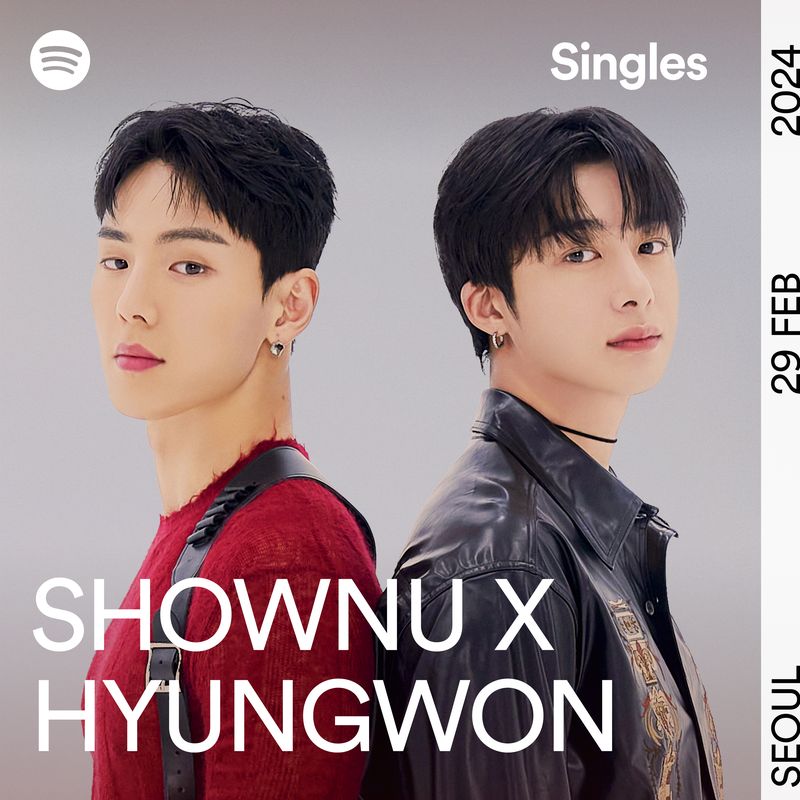 Shownu X Hyungwon MONSTA X untuk proyek Spotify Singles.