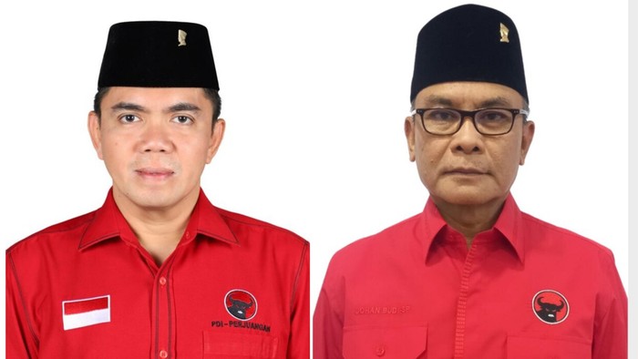Arteria Dahlan dan Johan Budi, sesama caleg petahana dari PDIP yang terancam gagal lolos ke Senayan.