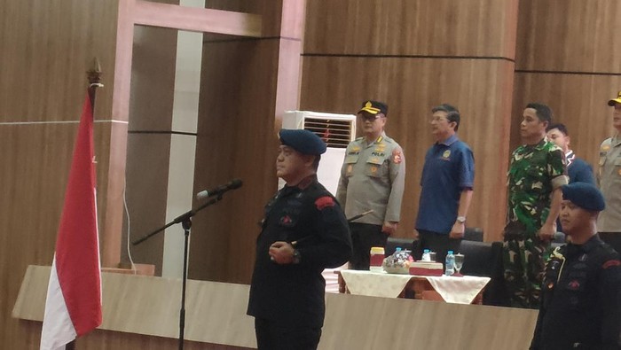 Dankor Brimob Komjen Imam Widodo buka Taekwondo Kapolri Cup di GOR Ahmad Yani, Mabes TNI, Cilangkap, Jakarta Timur, Jumat (1/3/2024).