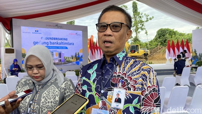Direktur Utama Bankaltimtara, Muhammad Yamin saat wawancara di kawasan IKN.
