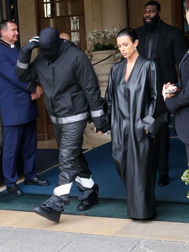 PARIS, FRANCE - FEBRUARY 28: Kanye West and Bianca Censori are seen leaving their hotel on February 28, 2024 in Paris, France. (Photo by MEGA/GC Images)