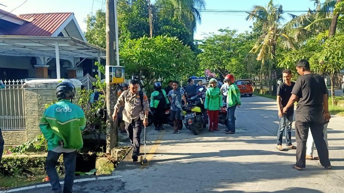 Lokasi tabrakan motor di Jalan Hertasning Makassar.