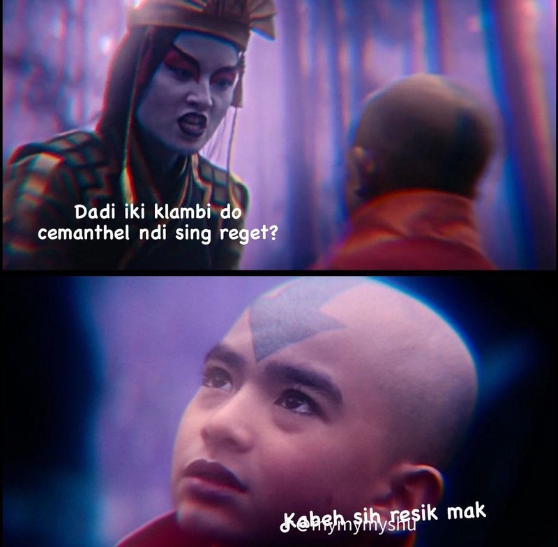 Meme Aang dan Kyoshi