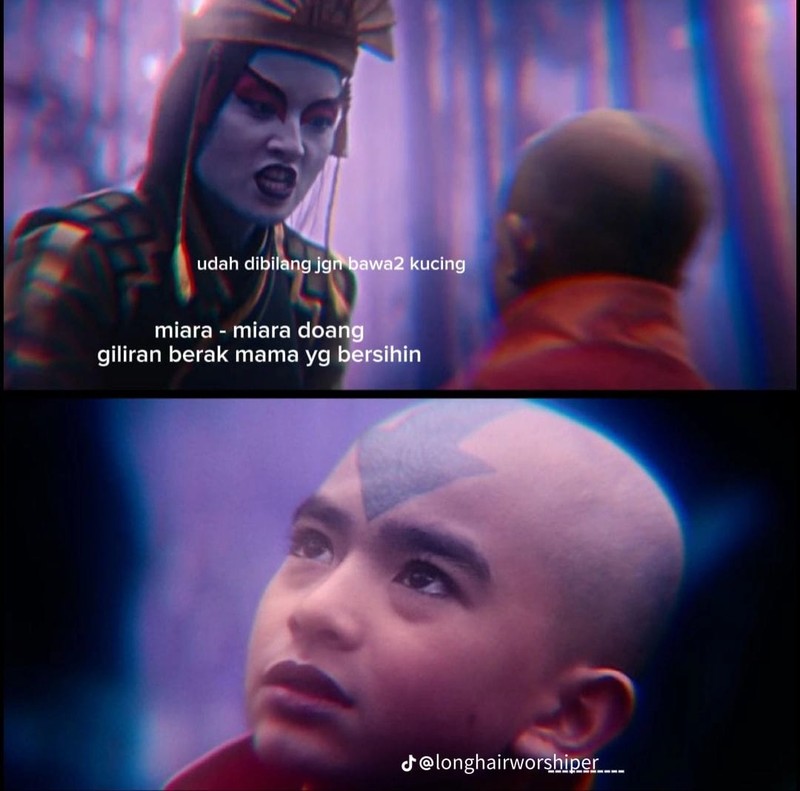Meme Aang dan Kyoshi