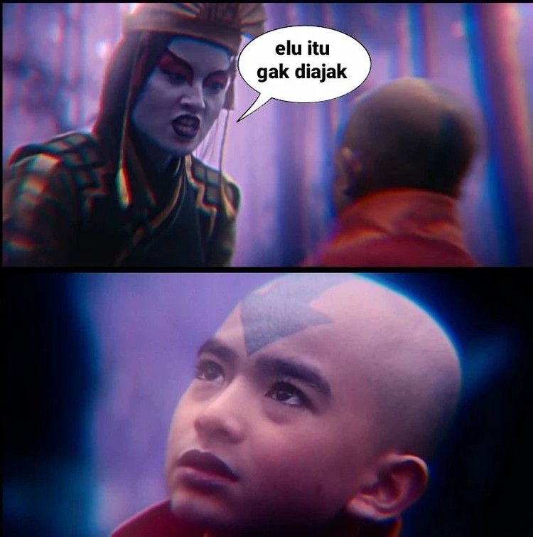 Meme Aang dan Kyoshi