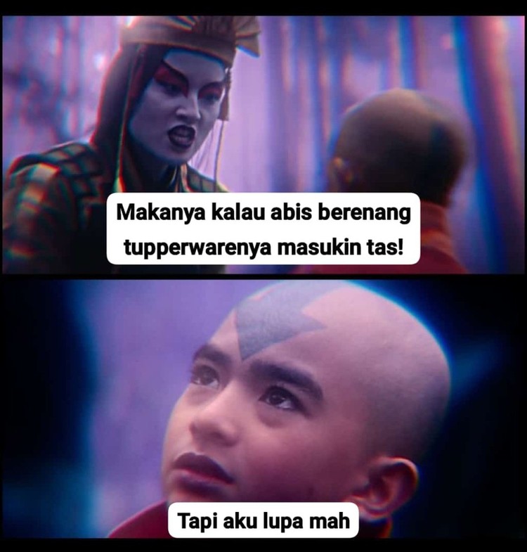 Meme Aang dan Kyoshi