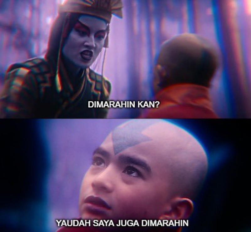 Meme Aang dan Kyoshi
