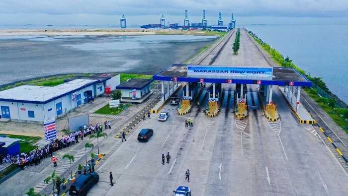 Tampak udara gerbang Makassar New Port, Sulsel.