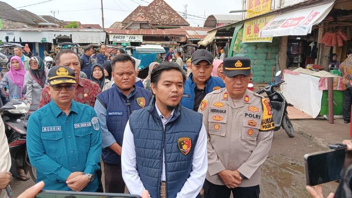 Tim dari Polres Ogan Ilir melakukan sidak di pasar Indralaya.