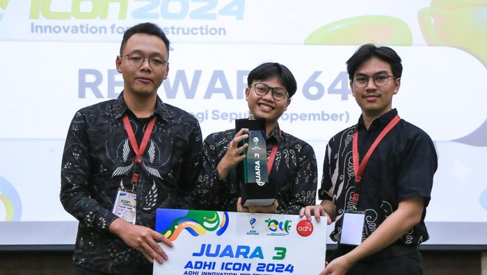 Tim mahasiswa ITS meraih juara III ADHI Innovation for Construction 2024
