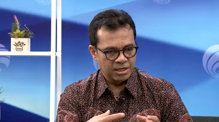 Wakil Menteri Kominfo Nezar Patria dalam acara online Forum Merdeka Barat 9 bertajuk Perpres Publisher Rights Untuk Siapa, Jumat (1/3/2024).
