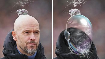 Ketika Erik ten Hag jadi korban Photoshop. Foto: Reddit via Boredpanda
