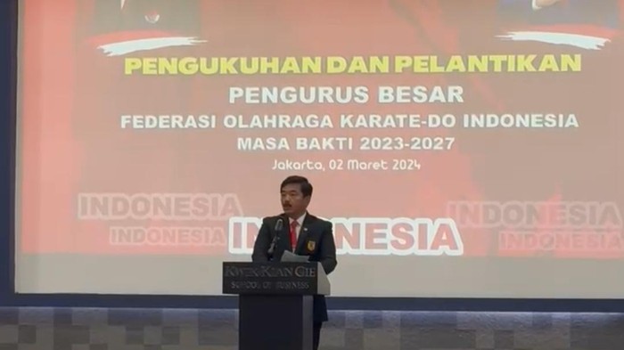 Ketum PB FORKI sekaligus Menko Polhukam, Hadi Tjahjanto, hadiri pengukuhan dan pelantikan PB FORKI
